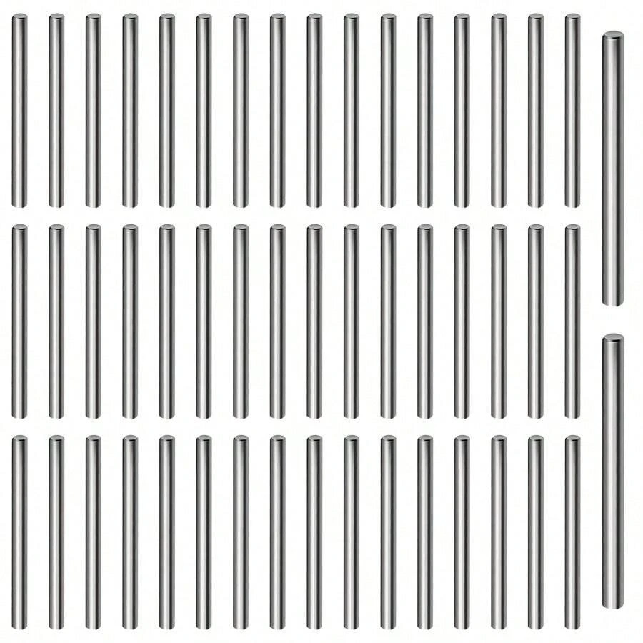 50 Pcs 304 Stainless Steel Dowel Pin M2 (2mm)X 28mm Cylindrical Shelf Support Peg Pin Rod Fasteners Metal Devices Wood Furniture Installation, Silver - Default - View 1
