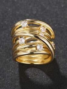 1pc Women's Engagement Ring, Anniversary Party Jewelry, Valentine's Day Gift - 4# - View 3