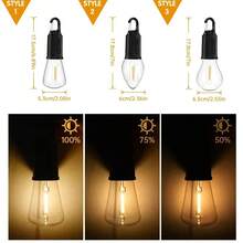 1 buah Bohlam LED Portabel Retro Suasana Isi Ulang Lampu Kemah Tahan Air Bohlam LED Lampu Tenda dengan Pengait Lampu Darurat Luar Ruangan Ultralight - Beraneka warna - View 2