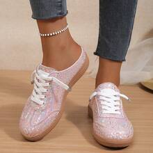 Nuevos tenis planos tipo slip-on de primavera, zapatos deportivos casuales para mujer - Rosa - Ver 8