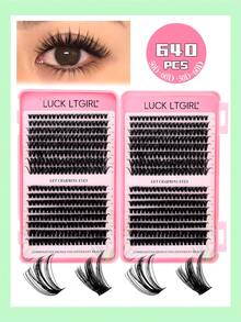 640Pcs Mixed D Curl Lash Extensions 10D 20D 30D 40D False Eyelash Book 8-16mm 0.07mm Natural Soft For DIY Anime Cosplay Makeup Gift Set - D - View 11