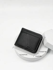 HOVI'S Men's Full Zip Around Bifold Short Wallet - Vintage Textured Leather Wallet With Contrast Stitch, ID Window, Multi-Card Slots, Snap Coin Pocket & Cash Compartment, Anti-Loss Slim Design For Casual Business Daily Use, Perfect Gift For Men - Black - View 8