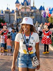Disney 迪士尼星际宝贝女孩可调节史迪奇夏季渔夫帽，女孩休闲日常帽，Y2K风格高尔夫钓鱼户外遮阳帽 - 彩色 - 查看 4