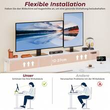 Devoko L-Shaped Corner Desk, Height-Adjustable Monitor Stand + 2 USB Ports + 2 Power Outlets + 5 Drawers, With Storage Space For PC Mount And Printer, Gaming Desk With LED Lighting, Black - 查看 6