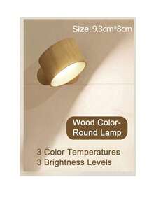 1pc LED Wall Lamp With Rechargeable Battery & USB Port, 1/3 Color Temperatures & 2/3 Brightness Levels, 360° Rotatable Magnetic Ball, Wireless Reading Bedside Lamp - one-size - View 12