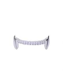 1件套六爪镶锆石闪亮金属尖牙饰品，时尚个性化派对牙齿饰品，男女皆宜的节日礼物 - 彩色 - 查看 7