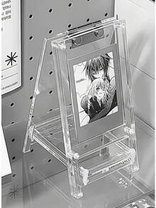 1pc 3-Inch Transparent Acrylic Display Stand, Shatterproof Acrylic Material, Minimalist Style Desktop Display Rack For Photos, Cards, Collectibles, Home/Office/Dorm Desk Decor - Multiple Styles - View 3