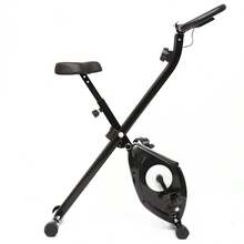 Cyclette pieghevole Klack per uso domestico - Macchina cardio magnetica silenziosa con 8 livelli di resistenza, display LCD, sensore di pulsazioni e sedile regolabile - Design compatto a forma di X - D - Visualizzare 3