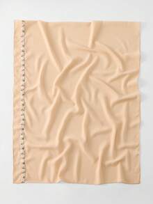 1件装女士时尚玫瑰刺绣雪纺围巾，柔软透气，用途广泛，可作披肩、穆斯林防晒头巾、头巾、头巾、围巾，简约百搭，适合日常佩戴、聚会、旅行、摄影及所有季节。 - 米色 - 查看 6