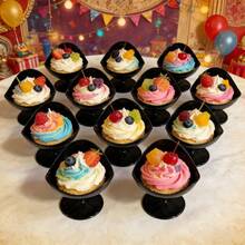 Ly nhựa đựng kem parfait 60ml, ly sữa chua mousse, ly dồi tiết, ly tráng miệng màu đen sáng tạo, ly nhựa đựng kem parfait. - màu đen - Xem 1