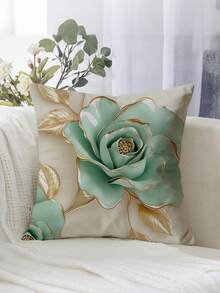 2 piezas Fundas de cojín con estampado floral, lavables a máquina con cierre de cremallera, diseño decorativo impreso, adecuadas para decoración del hogar y la oficina (Inserto de cojín no incluido) (Sin bordado) - 2pcs - Ver 3
