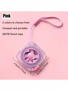 2m/6ft Cute Mini Soft Tape Measure, Portable With Retractable Lock And Clear CM/Inch Markings - Suitable For Sewing, Home, Waist, Bust, Height Measurement - Durable, Easy To Store, Wipe-Clean Transparent Case With Hanging Loop - A - View 3