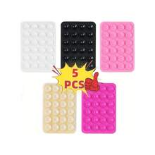 5 Peças Suporte de Telefone Multifuncional de Ventosa de Silicone - Tipo Universal, Adequado para Todos os Modelos de Telefone, Adesão Resistente, Reutilizável e Lavável - Para Decoração de Telefone, Ventosa Multiuso, Com Adesivo Traseiro, Portátil, Presente para Amigos, Presente de Natal - Multicolorido - Visão 18