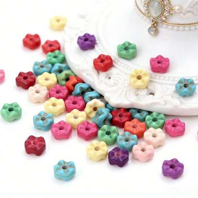 3*6毫米 130颗/串 混色绿松石锯齿散珠 DIY手链/项链/耳环饰品配件制作