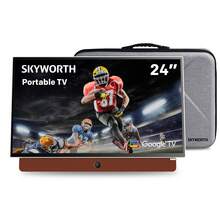 Skyworth 24-Inch Portable Smart TV With Protective Case, Battery Powered Outdoor TV, 1080P FHD, Google TV, HDR10, Dolby Audio, Chromecast, Ideal For Sports, Game Day Bundle - Xem 1
