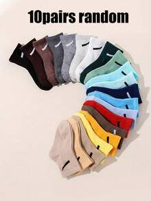 20/10/6 Pairs Baby/Kids Random Solid Color Casual Breathable Sports Socks, Comfortable Elastic Socks For Daily Wear, Back To School - Multicolor - View 5