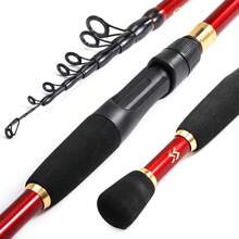 Sougayilang 1.8-2.4m Telescopic Fishing Rods Ultra Light Spinning Casting Carbon Pole Fishing Accessories Lure Weight 10-30g - 紅色旋轉 - 查看 2