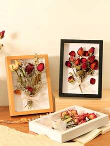 1个DIY木质镂空相框 3D干花相框 无配件展示架 永生玫瑰手工相框 婚礼纪念品墙饰 - 相框 - 查看 9