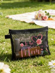 Túi đựng mỹ phẩm lưới dành cho nữ, Túi đựng mỹ phẩm quà tặng Ngày của Mẹ với dòng chữ "Được gọi là Mẹ", Túi lưới chủ đề Ngày của Mẹ, Túi đựng mỹ phẩm du lịch dung tích lớn dành cho nữ - Nhiều màu - Xem 10