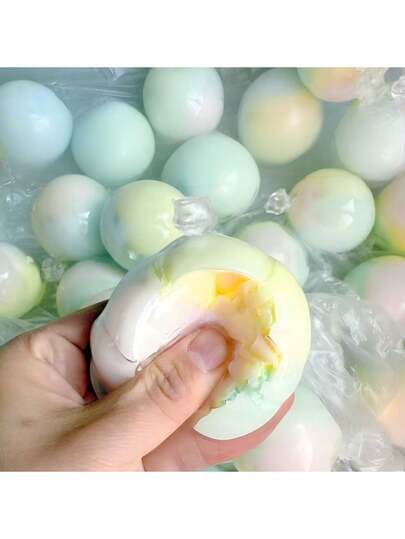 Handmade Crispy Shell Squishy Ball Slow Rebound Sensory Squeeze Toy, Wax Skin Texture Stress Relief Ball, Soft Clay Filled Aesthetic Desk Relaxation Toy With Satisfying Sound