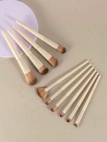 10pcs Makeup Brush Set, Suitable For Daily Use And Travel, Includes Eyeshadow Brush, Concealer Brush And Foundation Brush - Multicolor - View 4