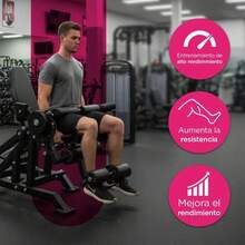 Máquina De Extensión Y Curl De Piernas, Máquina de Piernas para Gimnasio en Casa Ajustable Para Muslo máquina de ejercicio de piernas - Negro - Ver 2