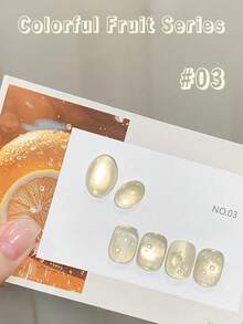 10ml Spring/Summer New Fruit Gift Box Cat Eye Jelly Nail Polish 2026 Colorful Fruit Series Ice Transparent Pink Green Glass Bead Cat Eye Nail Art Supplies, Grape Cat Eye, Blueberry Cat Eye - Multicolor - View 17