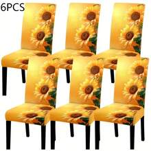 White Background Lemon Pattern Decoration Kit, Set Of 1 Piece/2 Pieces/4 Pieces/6 Pieces/8 Pieces/36 Pieces, High Elasticity All Inclusive Washable Soft Protective Cover, Using 2D Flat Printing Technology, Easy To Install And Clean. Suitable For Indoor Decoration, Outdoor Dining, Gathering Occasions, Restaurants, Parties, And Hotels As Decorative Chair Covers, And Can Also Be Given As Gifts. - Multicolor - View 16