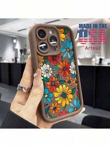 Funda para iPhone 16 Pro Max 16e 15 Plus 14 13 12 11 XS Max XR X Grupo de flores coloridas Ajuste magnético Patrón a prueba de golpes Silicona suave Funda protectora para smartphone Regalo, válido para apple 11/12/13/14/15/16/17 series individuales - 1 unidad - Ver 10
