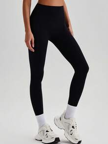 5PCS Black High-Waist Yoga Pants, Non See-Through Soft Stretch Black Leggings,Sports Pants With A Slim Fit, Suitable For Running, Cycling, Fitness, Outdoor Sports, Training. Leggings For Women, Suitable For Spring, Summer And All Seasons - 5 chiếc (Đen + Đen + Đen + Đen + Đen) - Xem 4