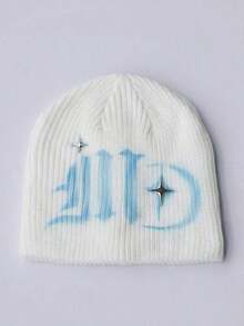 1pc Women's Fashion Y2K Jacquard Knit Beanie Hat, Warm & Suitable For Autumn/Winter Casual Outfits - A - 查看 11