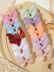 18 chiếc kẹp tóc nơ lấp lấp lánh, phụ kiện tóc nơ kiểu công chúa, kẹp tóc không gây hư hại. - Phối màu - Xem 8