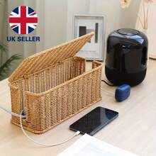 Cable Wire Cord Storage Box Case Management Plug Socket Tidy Organiser - Burlywood (natural Wood Color) - View 1