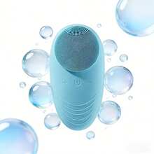 New Silicone Facial Cleansing Brush Electric Pore Cleaner Ultrasonic Face Massager For Deep Cleansing And Skin Rejuvenation With Soft Bristles And Waterproof Design Perfect For All Skin Types - Màu xanh lam - Xem 2