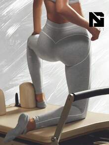 Alosoft High-Waist Heart Throb Legging - Màu xám tro/trắng thể thao - Xem 2