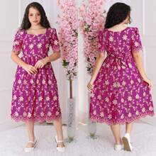 Junior Lace Dress - Hot Pink - View 5