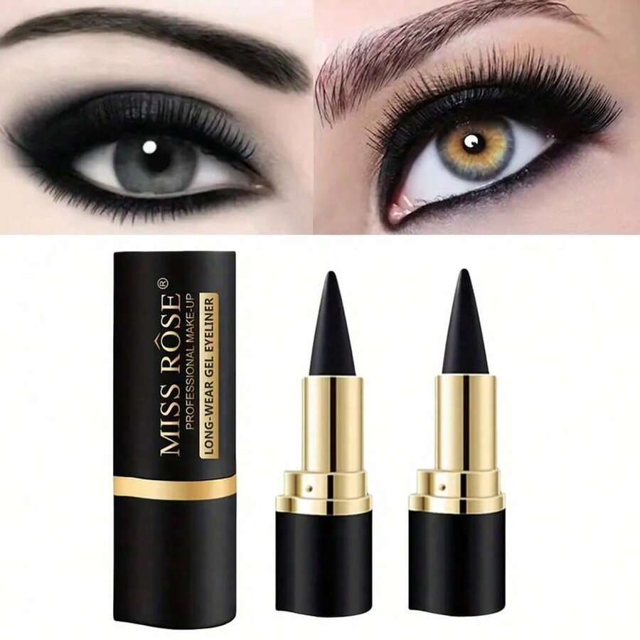 MISS ROSE Eyeliner Pencil, Long-Lasting Gel Eyeliner Pencil, Professional Smoky Eye Makeup, 1pc - Black Two-pack - View 1