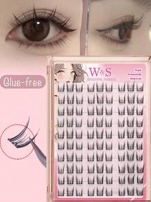 Waloshow 10 Rows Curled False Eyelashes, Basic Cosmetic - Black - View 2