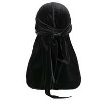 ZTZI Unisex Solid Color Velvet Durag, Soft Smooth Durag With Long Ties, Fashion Headwear For Daily Use,Festival,Travel - LA4803 - View 18