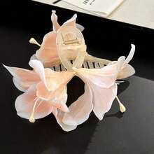 1pc Rhinestone Decor Mesh Flower Butterfly Tassel Sweet Fashion Versatile Hair Clip Valentine's Day Valentines Hair Claws Claw Clips Hair Clips Hair Jaw Clip Hair Clamps Hair Clutch Hair Catcher Clip Fall Winter Hair Accessories For Women For Vacation Outfits Woman Valentines Gift Summer - 棕色 - 查看 8