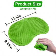 Hower Foot Crub Mat With Non-Lip Ucn Cup Back Eoliating Bath Wah Pad And Maar For Deep Cleaning And An  Mounted Foot Crub Cleaner For Men And Wen Green - Green - View 2