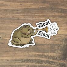 3In" Doot Doot Medieval Frog, Funny Meme Sticker For Office Workers, Students, Retail Workers, Teachers, Commuters, Creatives, Notebook Artists, Laptop , And Anyone Who Loves Frogs Playing Tiny Medieval Instruments - Multicolor - View 1