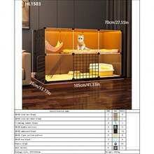 Indoor Cat Cage With Large Free Space, Cat House, Cat Cabinet, Pet Cage For Small Apartments - Multicolor - View 7
