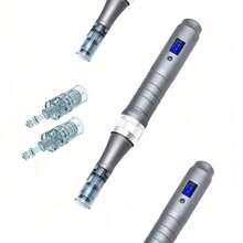 WanTogo Dermapen Ultima M8 专业电动微针美容仪，配有 12 个针头（11 针、16 针、24 针、36 针、42 针、纳米针） - 灰色 - 查看 3