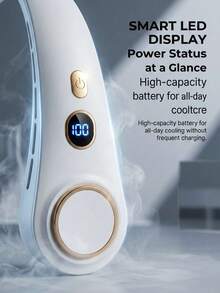 GICOOK Ventilador de Pescoço Portátil, Ventilador de Pescoço Suspenso USB Recarregável com 5 Velocidades e Sem Lâminas, Dispositivo de Resfriamento Silencioso para Uso Externo/Escritório, Longa Duração da Bateria, Presente para Namorado(a) - Estilo do pescoço - Visão 6