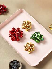 30/50/100/200pcs Valentine's Day Gift Bows 2"/3", New Year Ribbon Bows Gift Packaging Self-Adhesive Small Gift Bows Combination Star Metal Bows Holiday Gift Box (Random Color) - Bow Star Flower - View 4