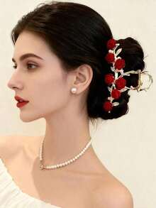 1 Pc Flower Design Elegant Oversized Hair Claw, Super Big Hair Claw Clip Women With Thick Hair Hair Clips Hair Jaw Clip Hair Clamps Hair Clutch Hair Catcher Clip Fall Winter Hair Accessories Women Vacation Outfits Woman Summer - 紫色花朵 - 查看 9