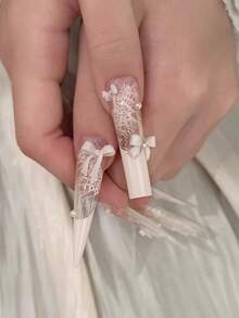 12 Grids Bow Nail Charms White 3D Bowknot Charms For Nail Art Resin Flatback Nail Studs Kawaii Bow Nail Jewelry Accessories Bowknot Nail Charms Cute Mini Nail Gems For Women Nail Decoration - Multicolor - View 6