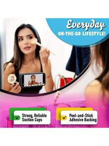 5 Peças Suporte de Telefone Multifuncional de Ventosa de Silicone - Tipo Universal, Adequado para Todos os Modelos de Telefone, Adesão Resistente, Reutilizável e Lavável - Para Decoração de Telefone, Ventosa Multiuso, Com Adesivo Traseiro, Portátil, Presente para Amigos, Presente de Natal - Multicolorido - Visão 4