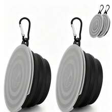 可折叠宠物碗带盖 | 猫狗旅行防溢食碗（露营徒步挂钩设计+硅胶易清洁） - 350 - 查看 1